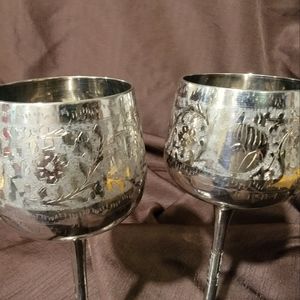 Hand carved grass wine goblets